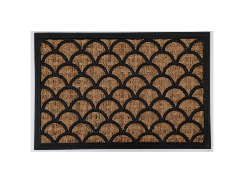 Tapis coco tréssé/caoutchou Sally 40 x 60 cm vagues