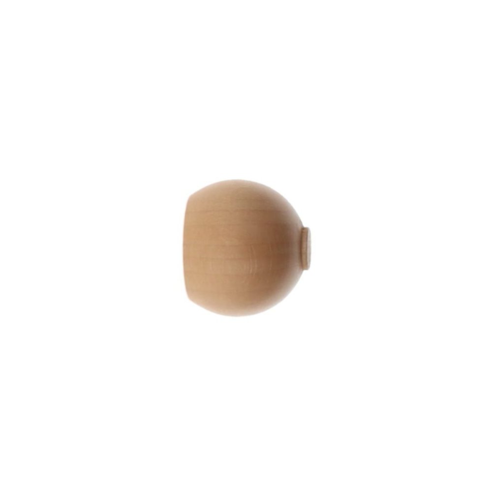 Lot de 2 embouts Boule D28 bois naturel vernis