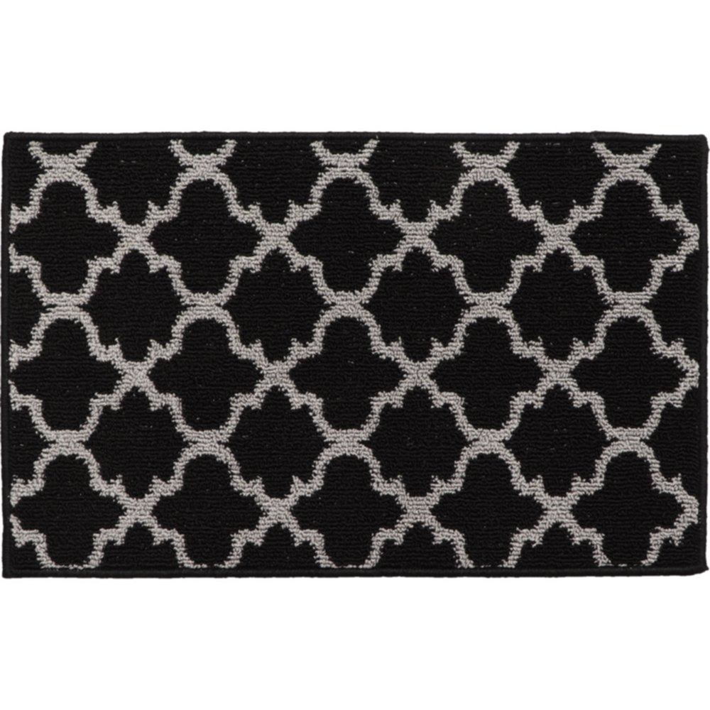 Tapis Arabesque 40 x 60 cm polypropylène noir/gris - LUANCE