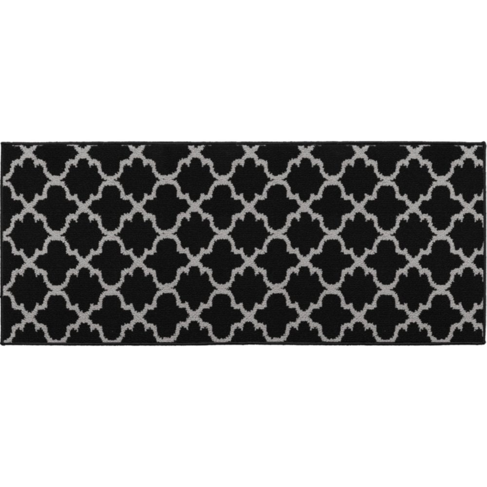 Tapis Arabesque 50 x 120 cm polypropylène noir/gris - LUANCE