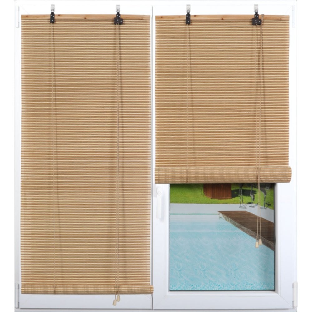 Store enrouleur lattes bambou 200 x 200 cm naturel/beige - LUANCE