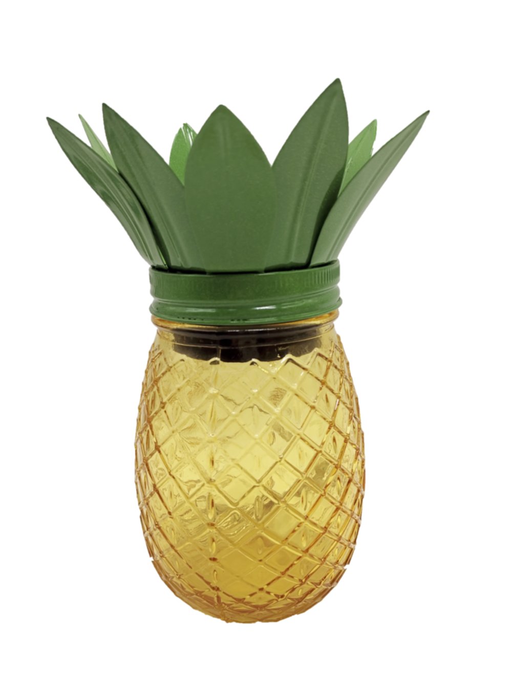 Ananas décoratif solaire D12,5 x H18,5 cm métal/verre 5led - GALIX