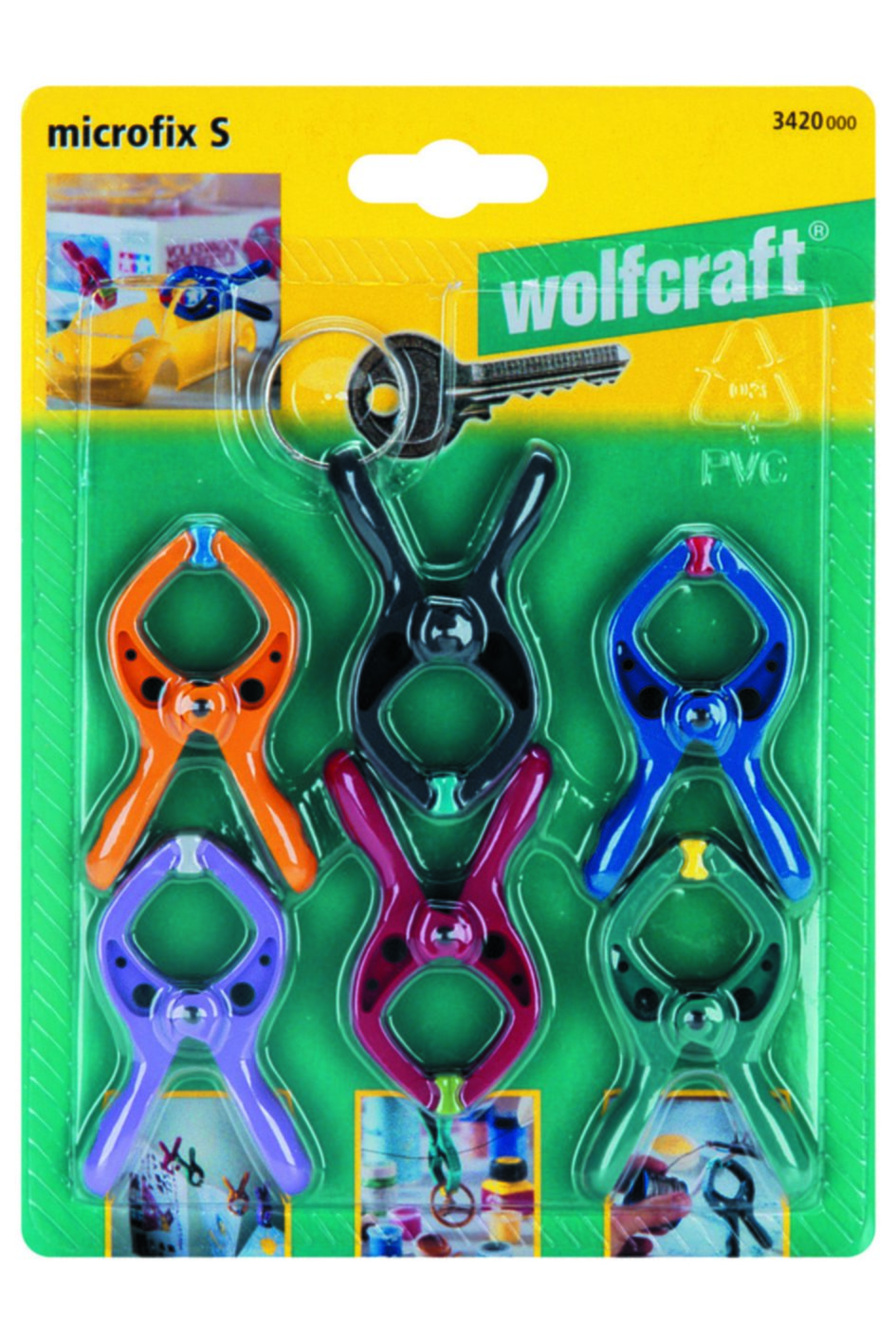 6 micro-pinces & anneau porte-clé - WOLFCRAFT