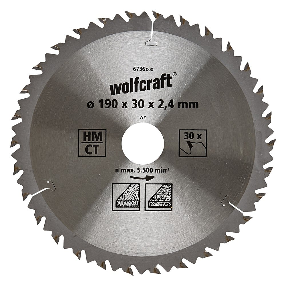 Lame de scie circulaire série brune ct ø 190 mm alésage ø 30 mm 30 dents alternées 