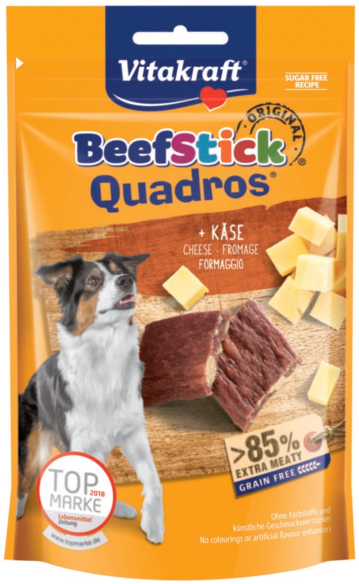 Friandise chien Beefstick Quadros viande et fromage 70 g - VITAKRAFT