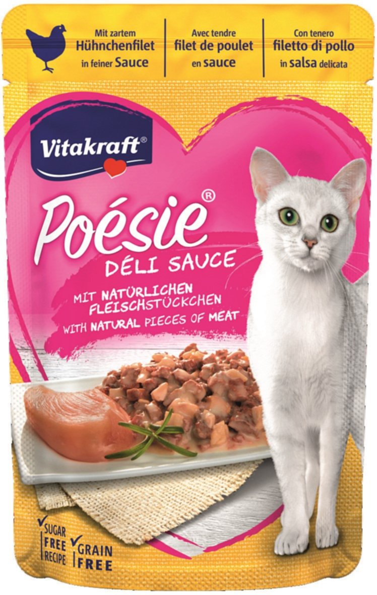 Nourriture chat Poésie Déli Sauce poulet, pochon 85 g - VITAKRAFT