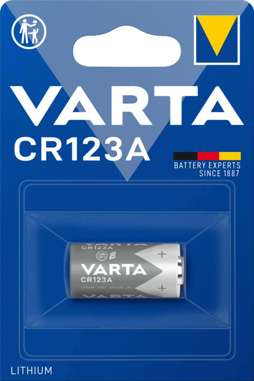 1 pile électronique CR123A - VARTA