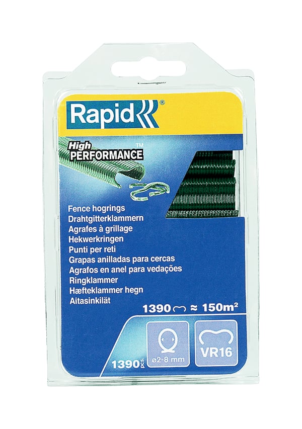 Agrafes grillage VR16 plastifiées vert 1390 - RAPID