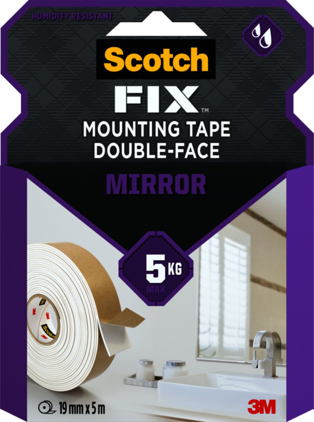 Adhésif double face Miroir 5 m x 19 mm - SCOTCH