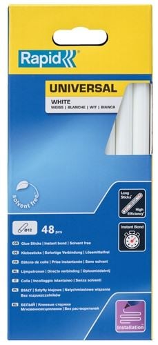 Colle blanche universelle Ø12 mm, 48 bâtons - RAPID