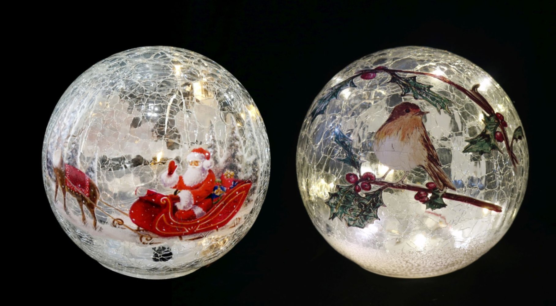 Boule de Noël en verre lumineuse - UBL