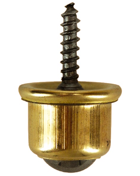 Roulette fonctionnelle pivotante à vis acier doré Ø14mm - Charge supportée 12 kg - CIME