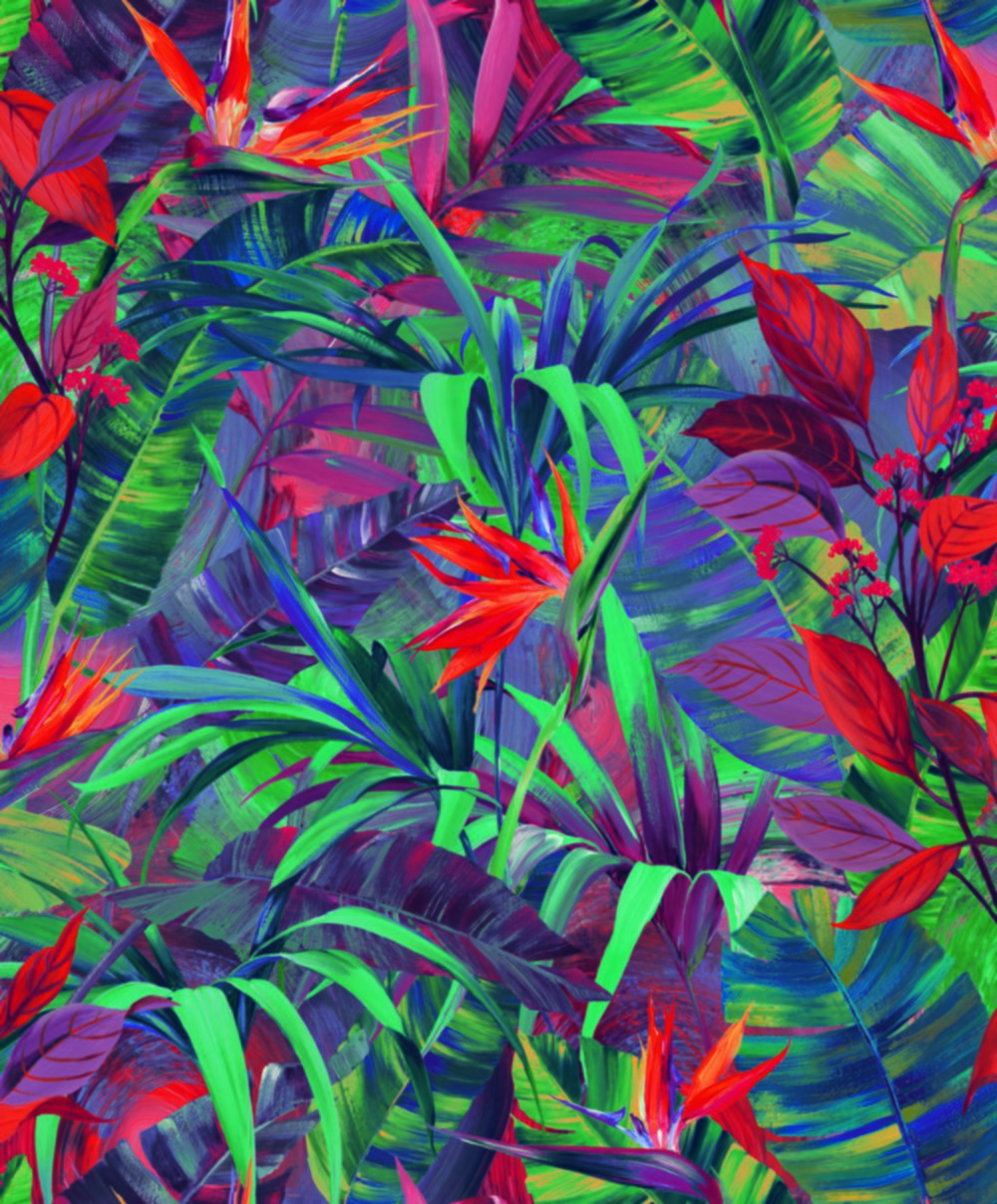 Papier peint vinyle intissé Paradise Flower orange 0,53 x 10 m - GRANDECO