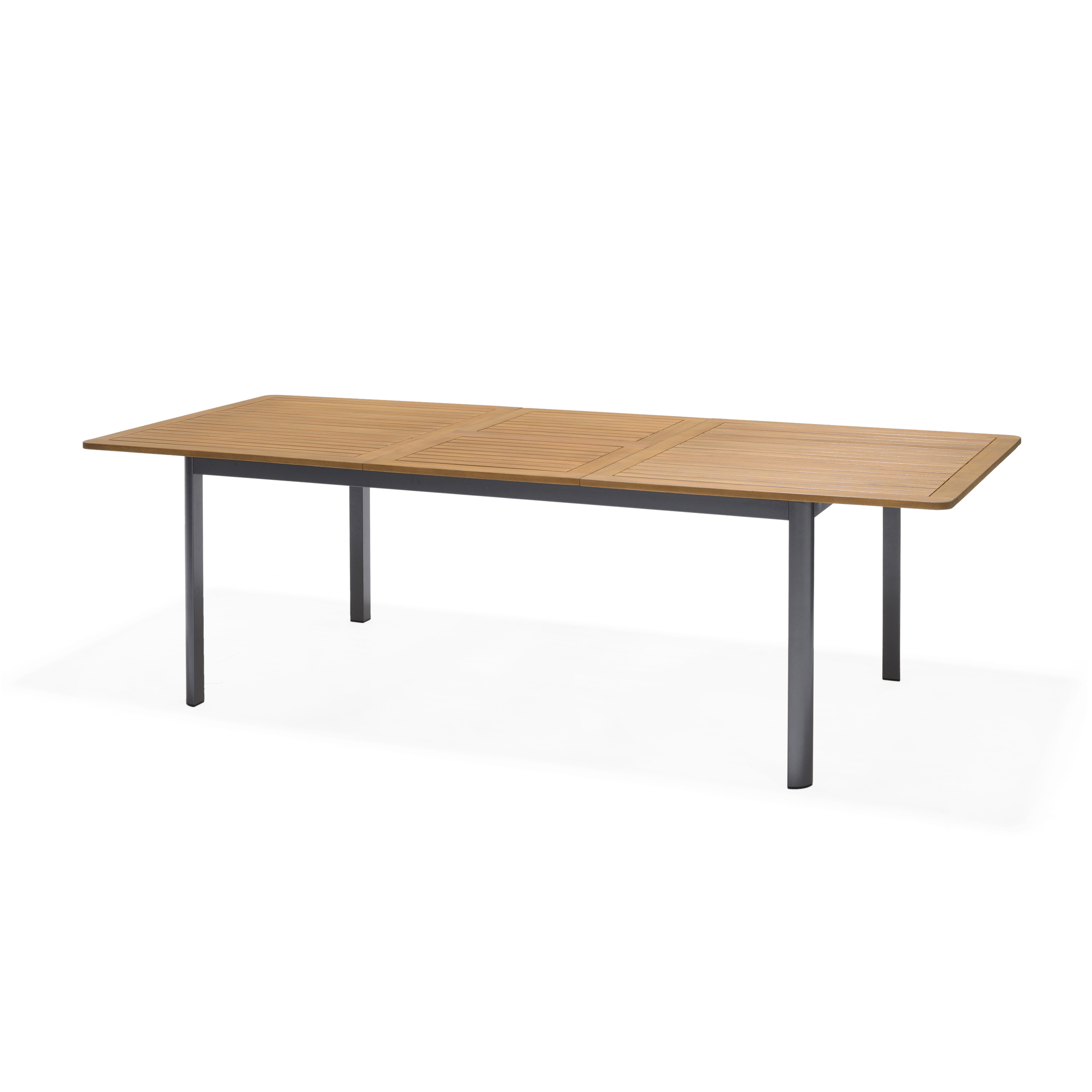 Table de jardin alu/eucalyptus Céline 180/240x100x74cm graphite