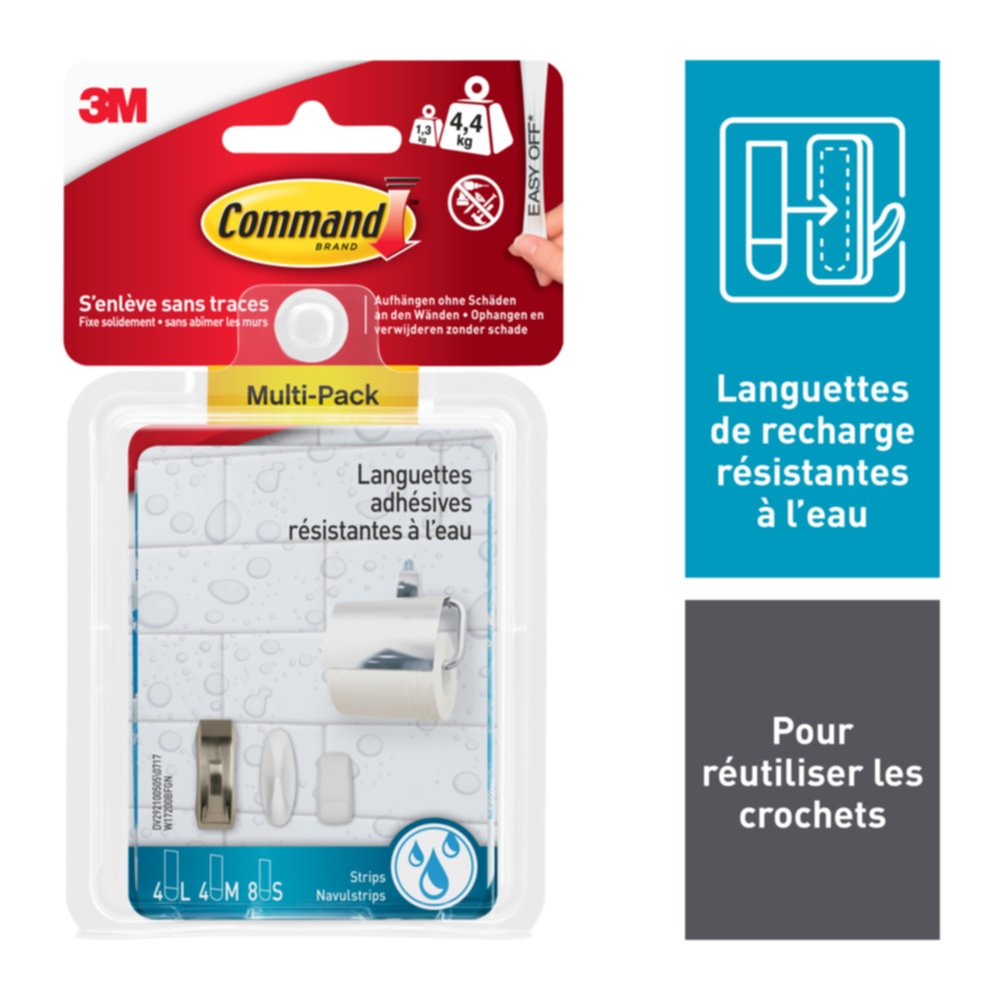 16 Languettes de fixation - 3M COMMAND