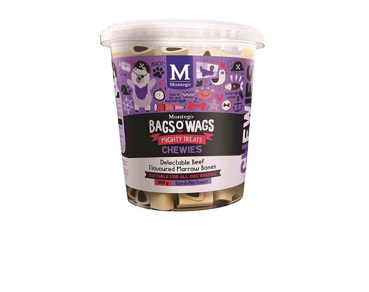 Snacking chien bœuf forme mœlle 500g Bags O Wags - MONTEGO
