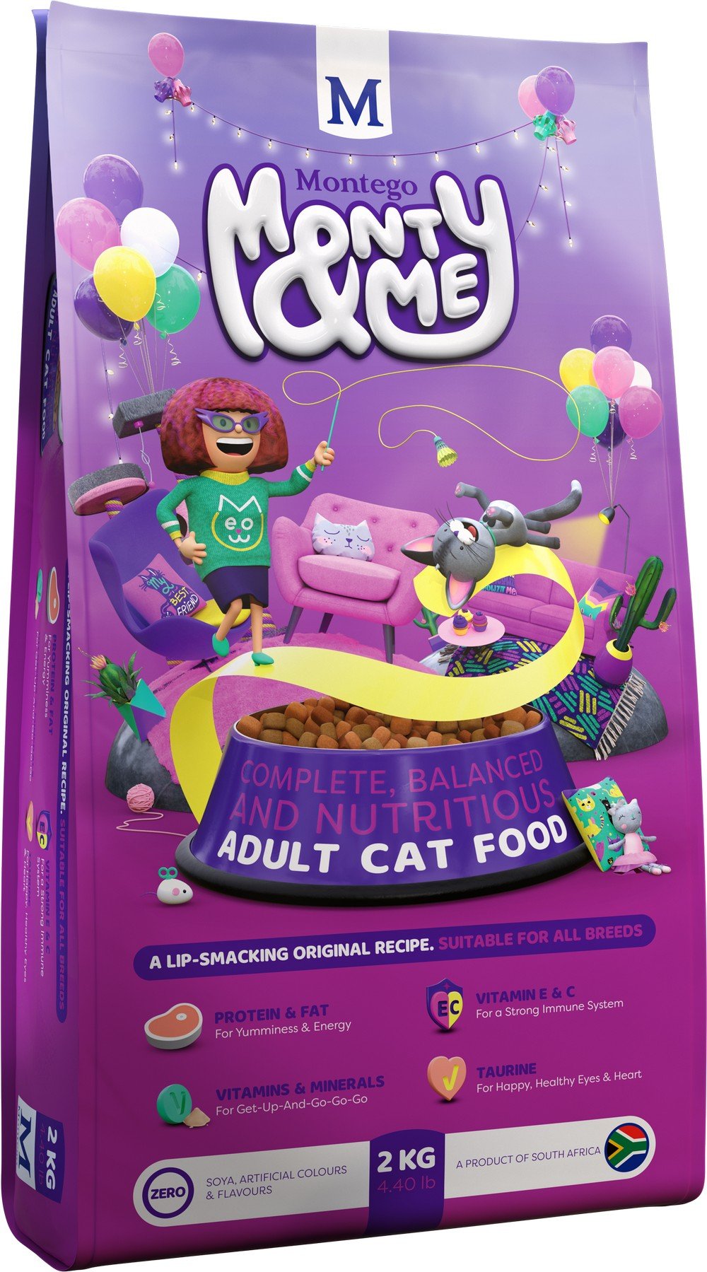 Croquettes chat adulte toute race Monty & Me 2 kg - MONTEGO