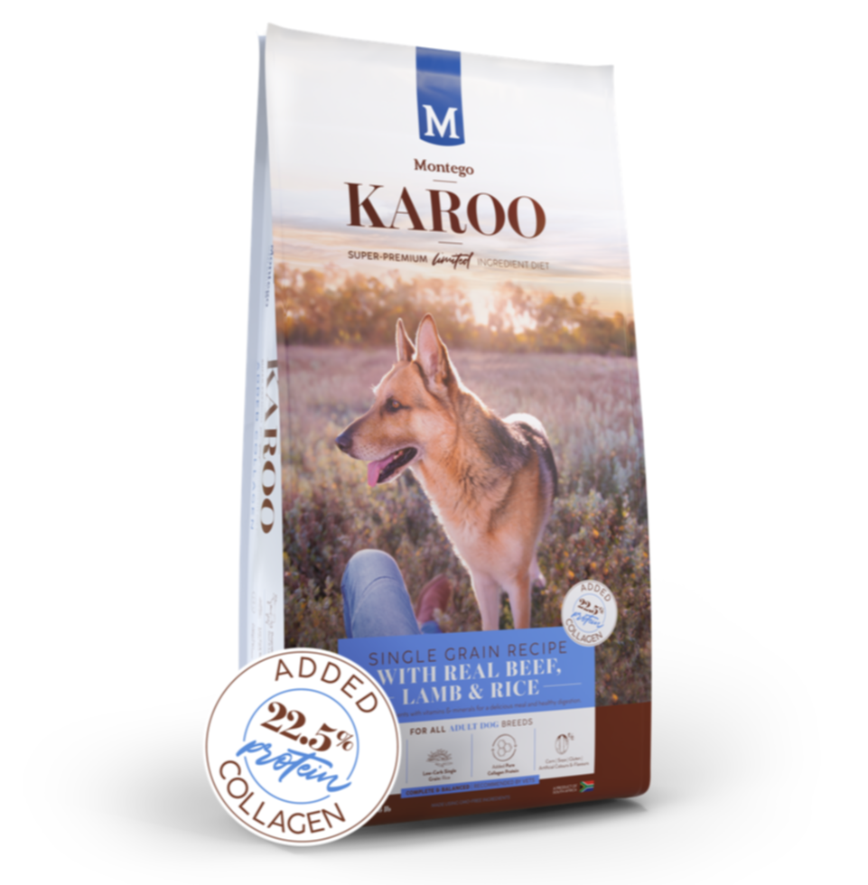 Karoo 1.75kg chien adulte régime Super-Premium vrai bœuf, agneau et riz 