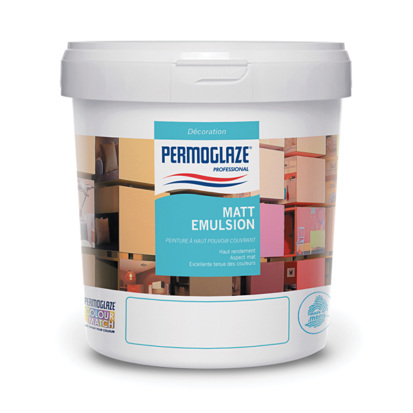 Peinture acrylique à base d'eau à l’aspect mat Matt Emulsion base basic 20 L - PERMOGLAZE