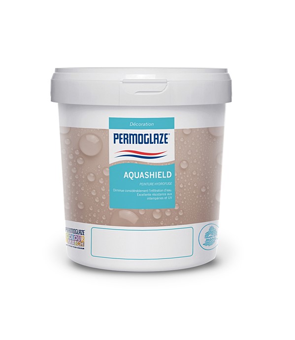 Peinture acrylique hydrofuge à l’aspect velouté Aquashield blanc 1 L - PERMOGLAZE