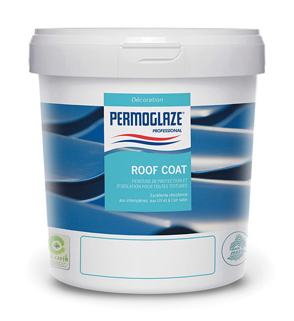 WPeinture à base d'eau idéale pour le béton incliné, la tôle galvanisée et les toitures en tuiles White 5L - PERMOGLAZE Roof Coat