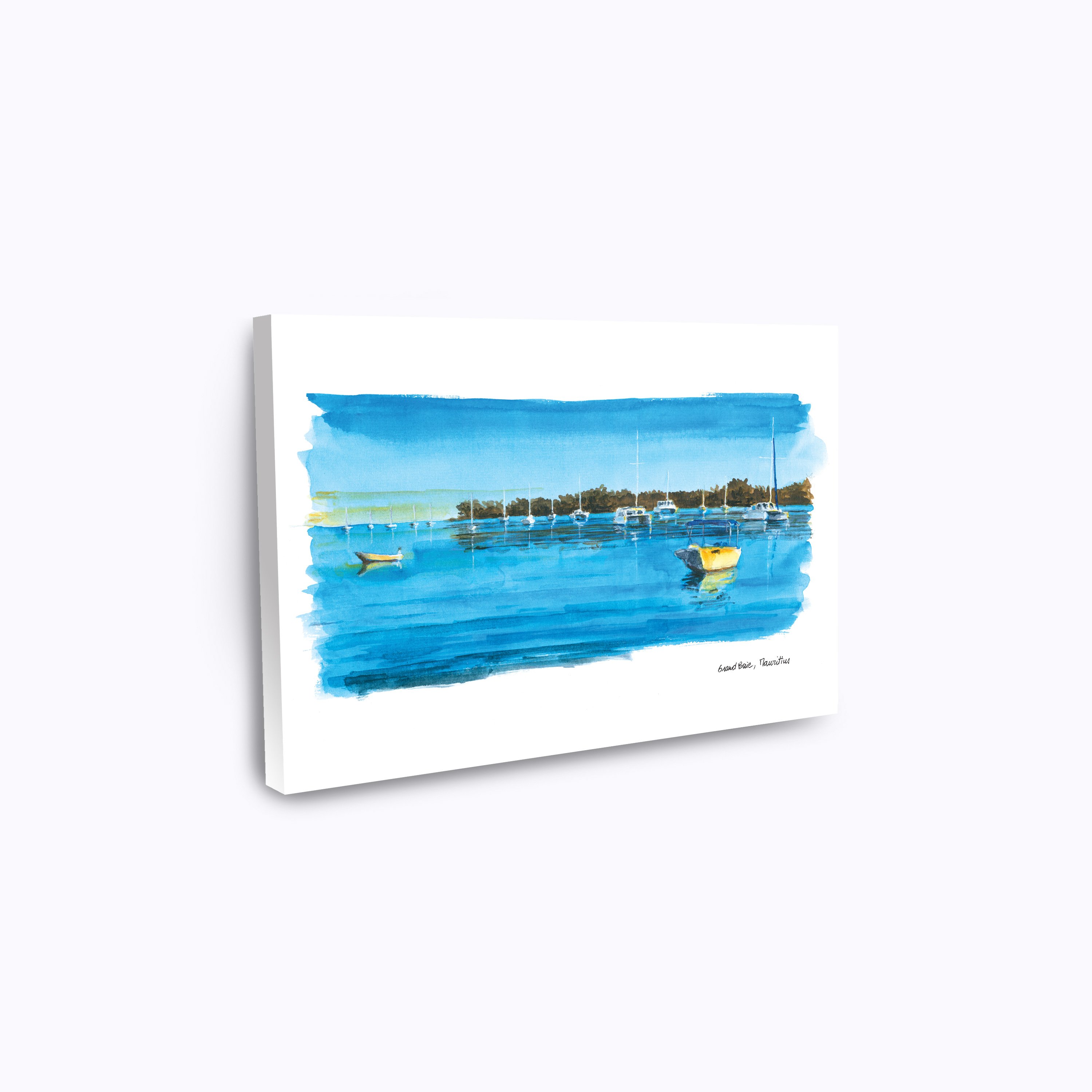 Peinture aquarelle imprimée Grand Baie 40 x 30 cm - FLORENT BEUSSE