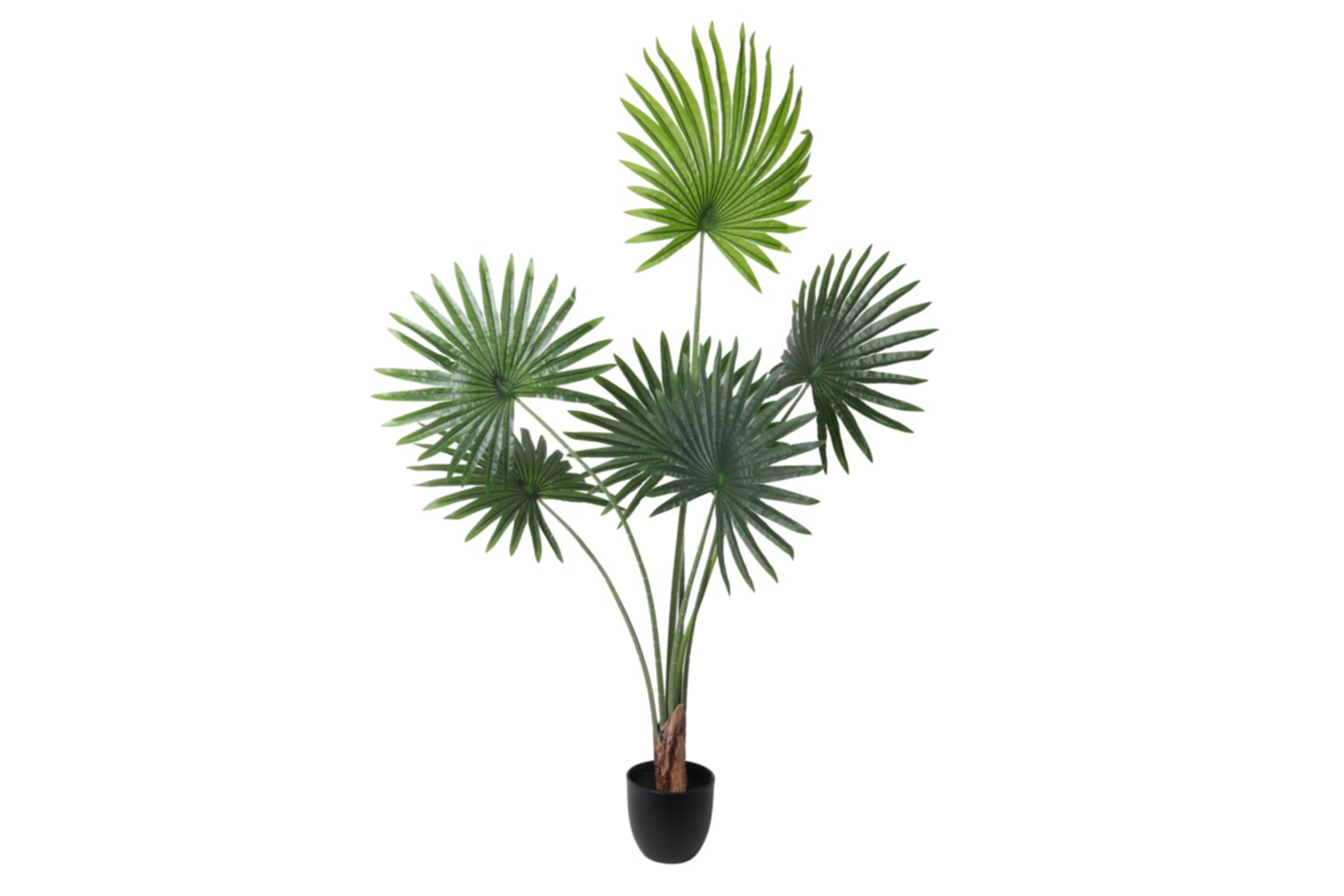 Plante artificielle 120 cm-6 feuilles, pot plastique cimenté