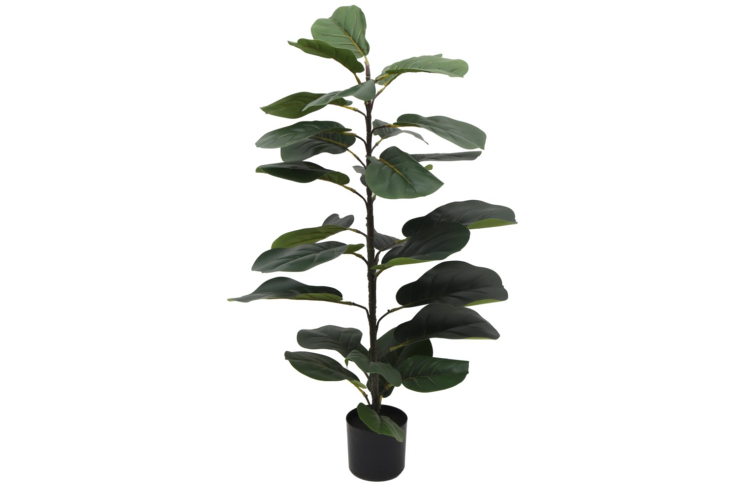 Plante artificielle 115 cm-28 feuilles, pot plastique cimenté