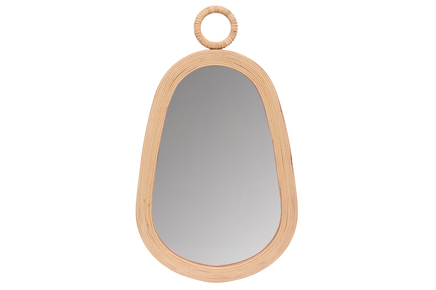 Miroir déco goutte en bambou/accroche 36 x 66 cm naturel