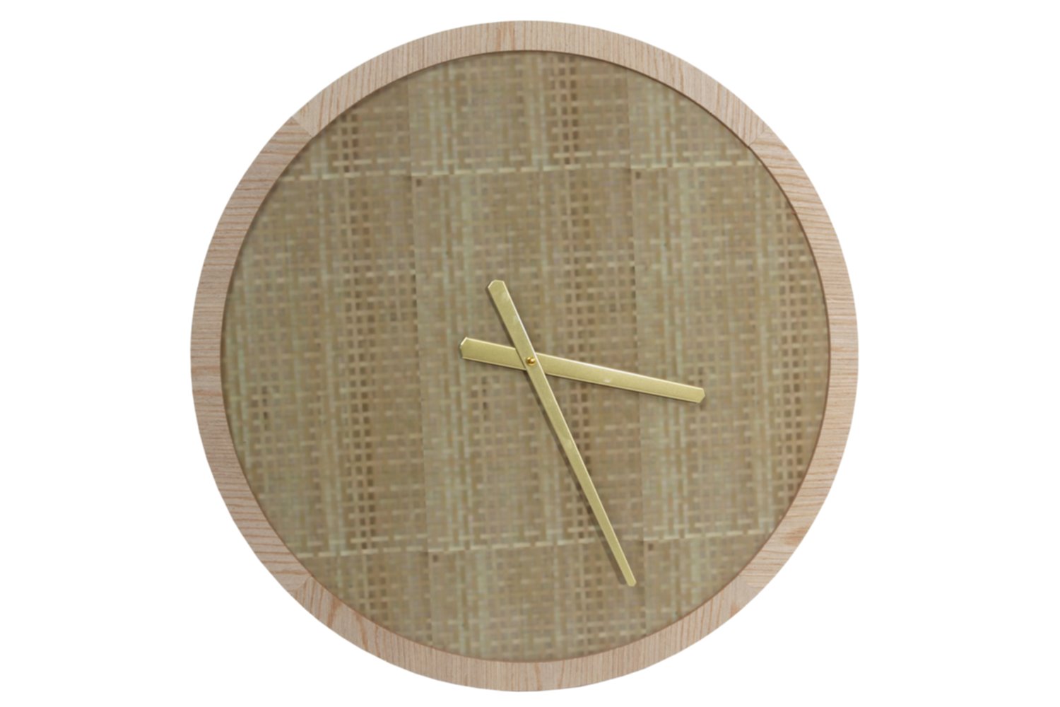 Horloge déco sans chiffres bois MDF Ø60 cm naturel