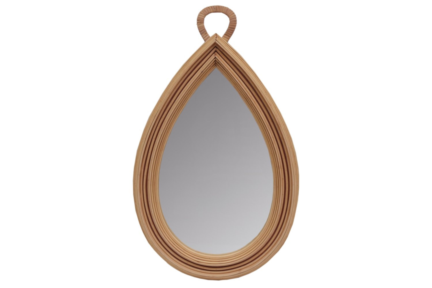 Miroir déco goutte en bambou/accroche 41 x 67 cm naturel