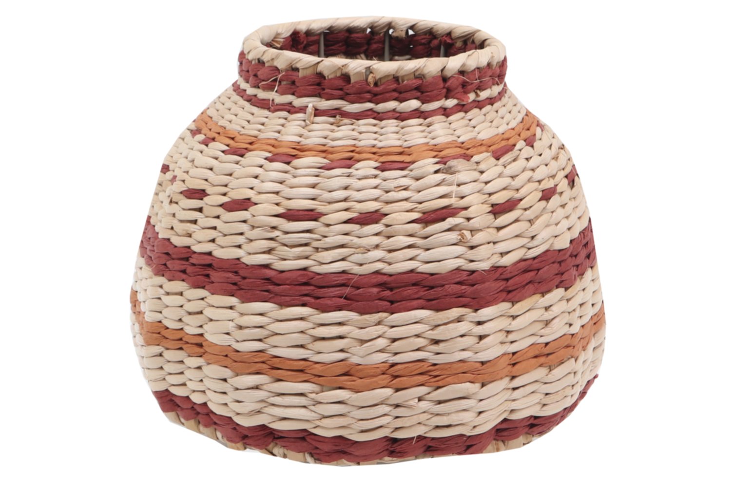 Vase déco tressé en rafia Ø28 x H23 cm marron