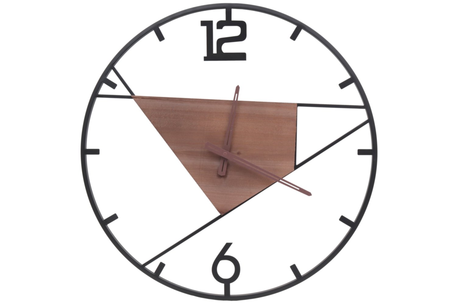 Horloge déco chiffres romains métal/bois Ø60 cm