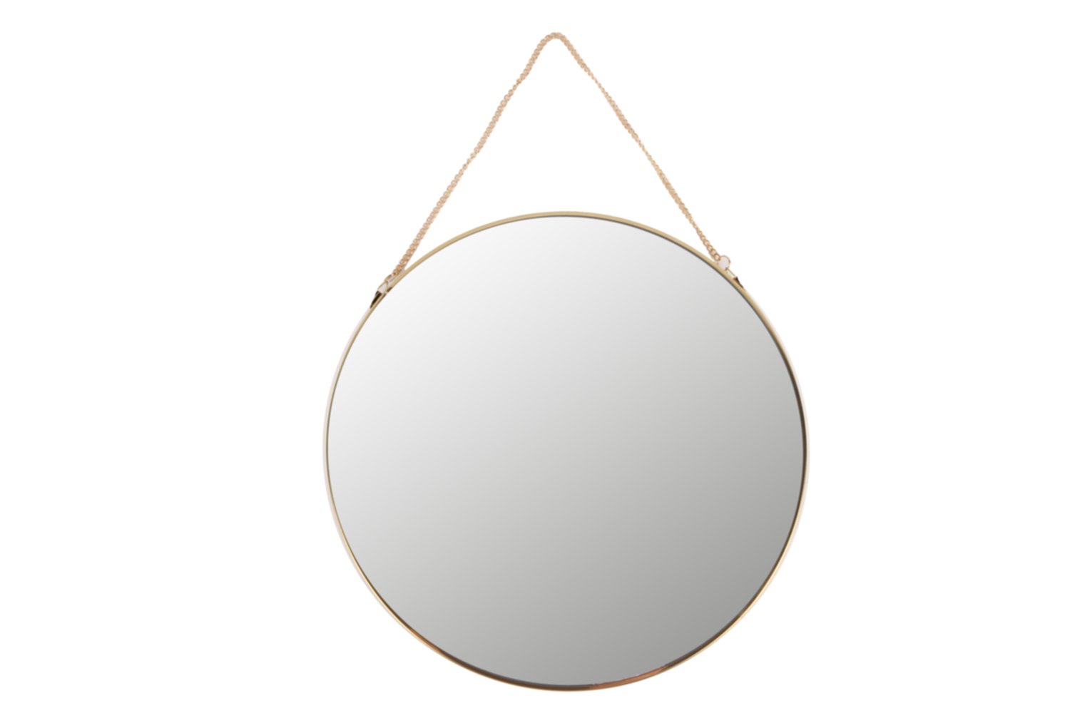 Miroir à suspendre rond en métal Ø30 cm doré