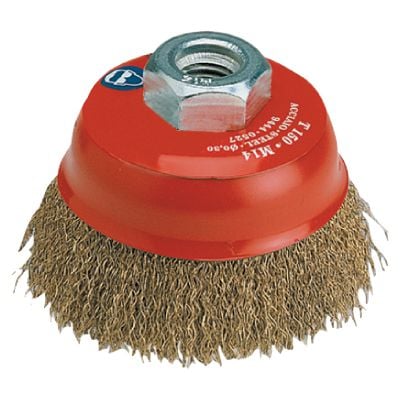 Brosse coupe fils acier laitonné ondulés Ø65mm - SCID