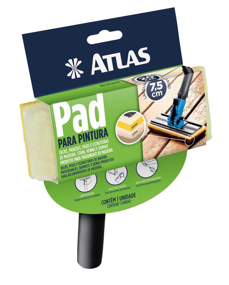 Pad peinture boiseries avec manche - ATLAS