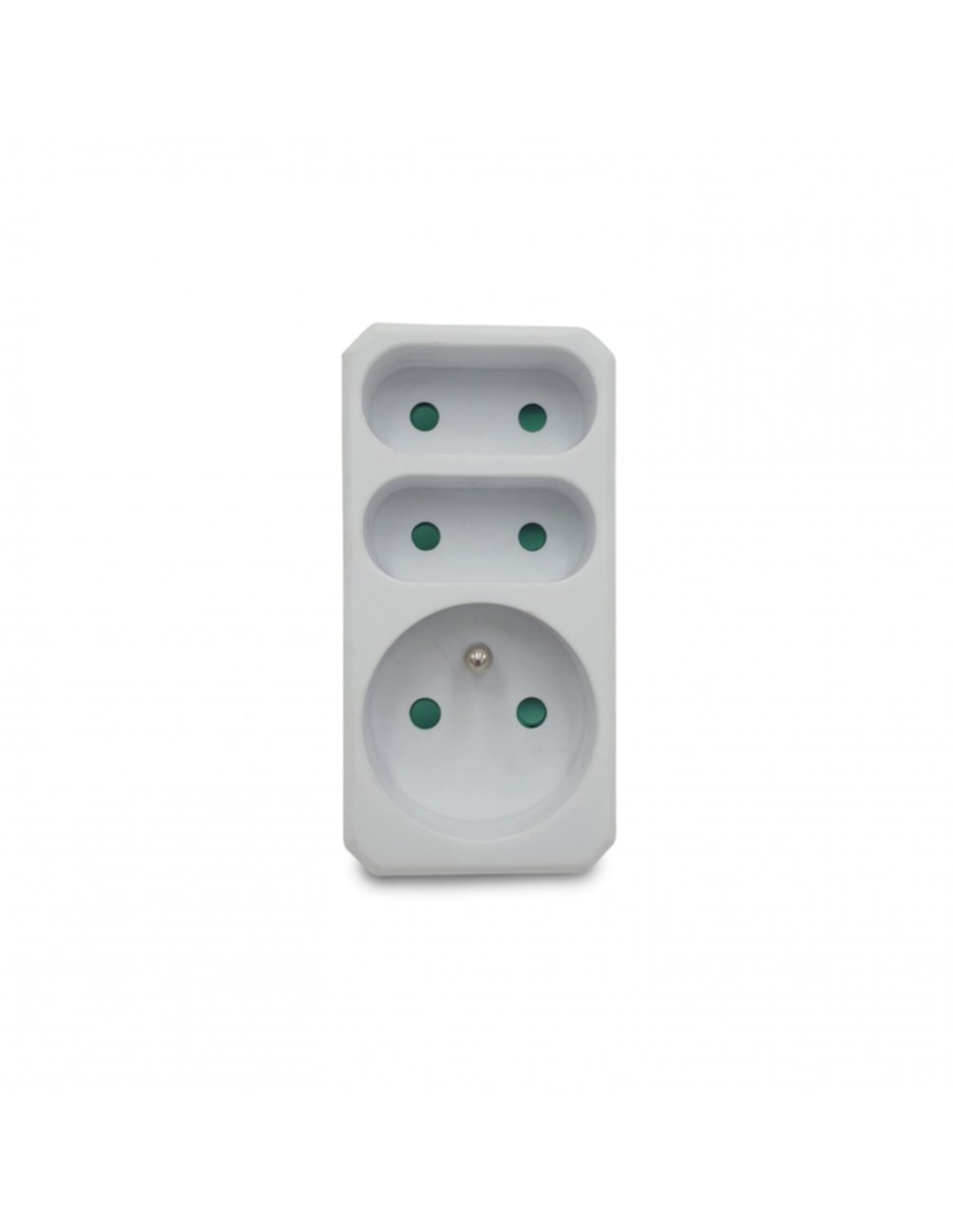 Multiprise 3 prises électriques frontales 16A + 2x6A blanc - VELAMP