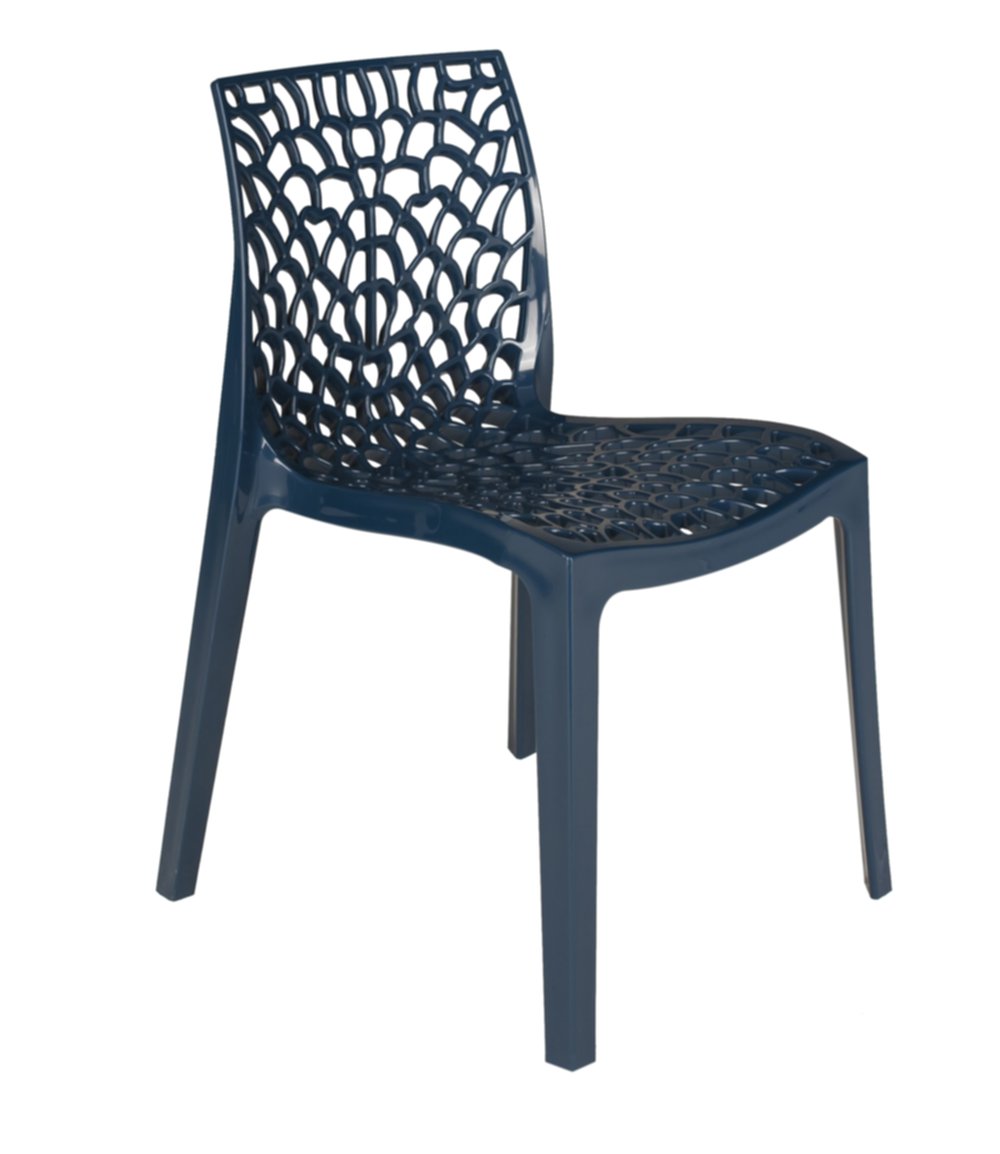 Chaise de jardin résine Gruvyer 52 x 51 x 81 cm bleu pétrole