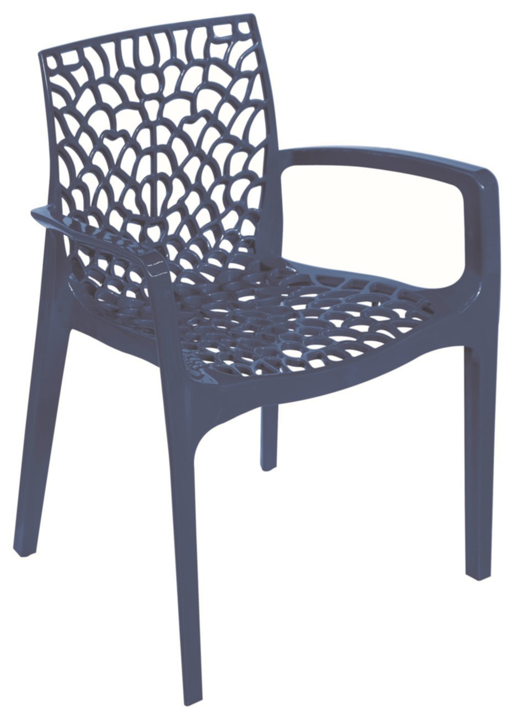 Fauteuil de jardin Gruvyer 56,5 x 55 x 81 cm bleu pétrole