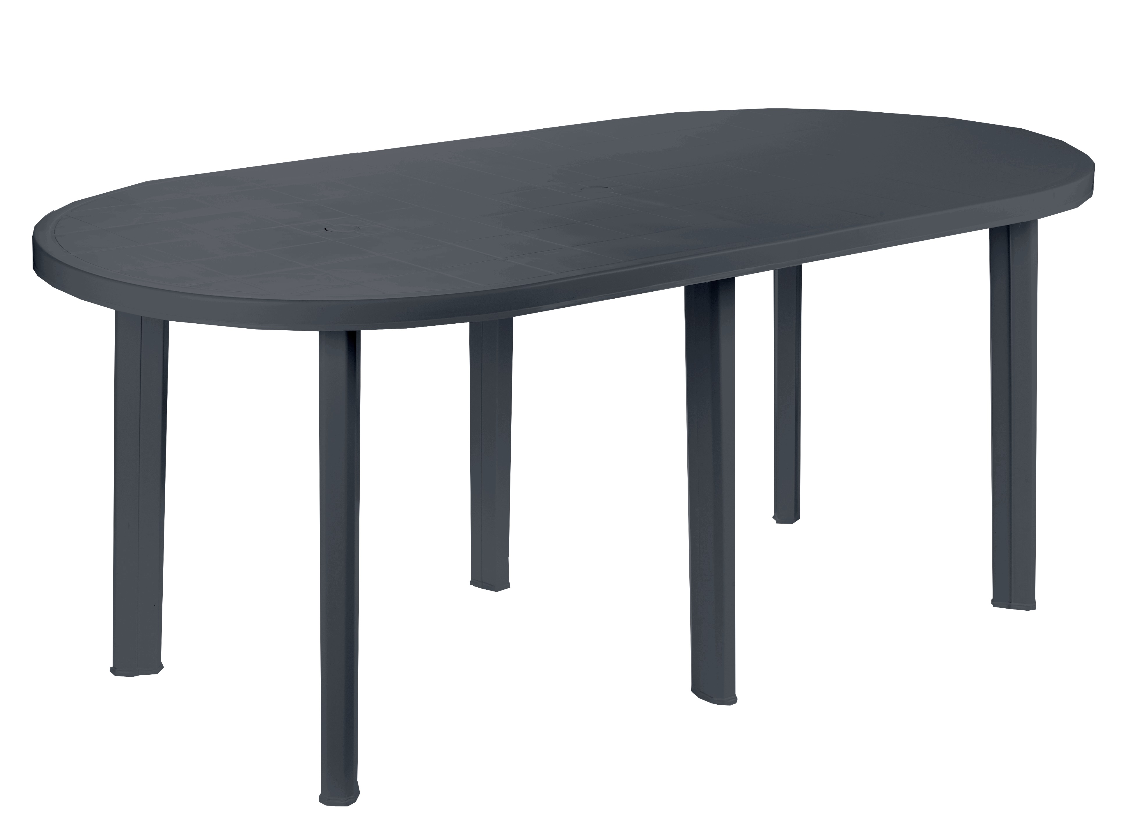 Table de jardin en résine ovale 180x90x72cm Anthracite - PROGARDEN