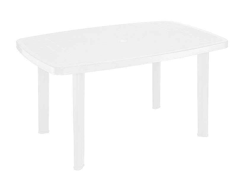 Table de jardin résine Faro ovale 137x85x72cm Blanc - PROGARDEN