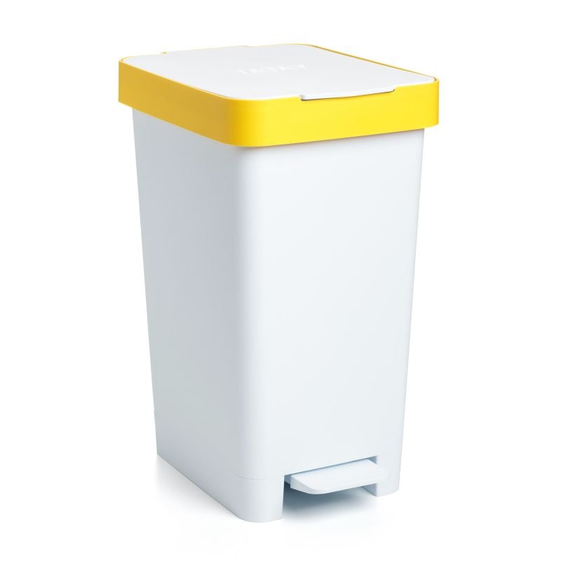 Poubelle de recyclage Smart 25L blanc/jaune- TATAY