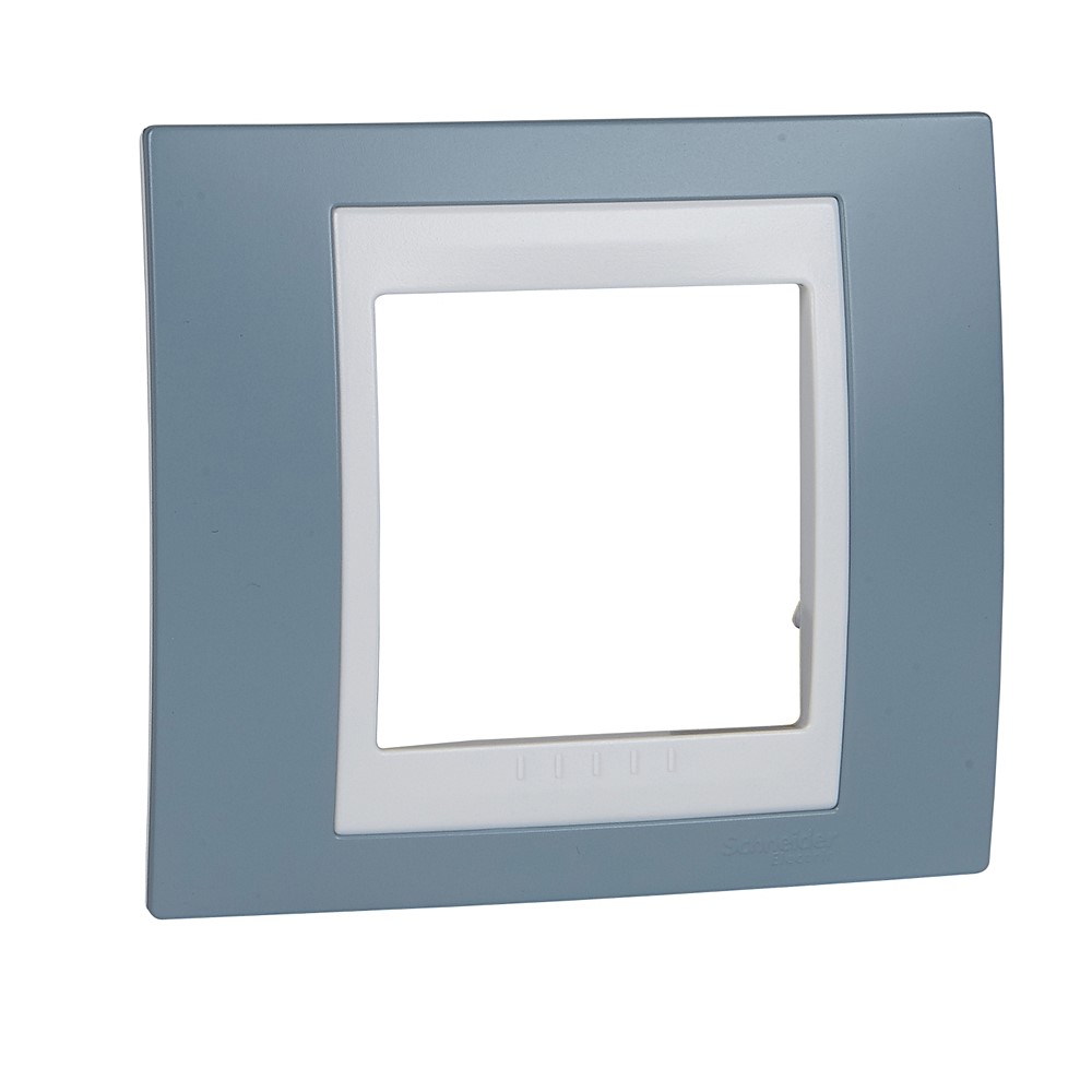  Plaque de couverture simple Unica Plus 90 x 80mm bleu manganèse / blanc -SCHNEIDER