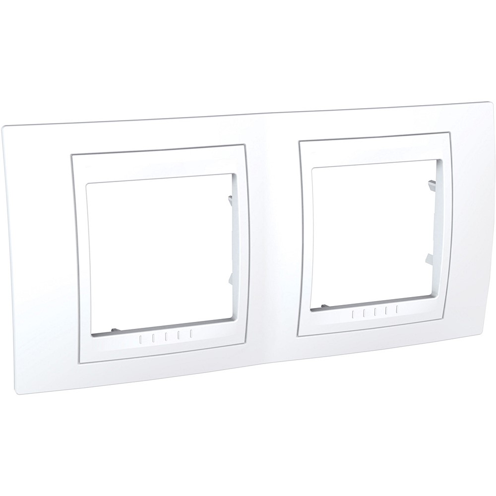 Plaque de couverture horizontal double Unica Plus blanc/blanc 161x80mm -SCHNEIDER