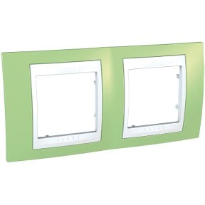 Plaque de couverture double Unica Plus vert pomme / blanc 161x80mm -SCHNEIDER