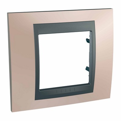 Plaque de finition 1p cuivre onyx Unica top - SCHNEIDER