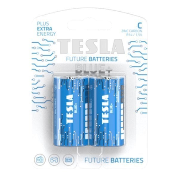 2 piles alcalines C Blue+ - TESLA