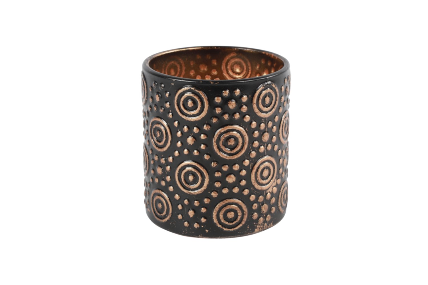 Porte-bougie Hailey S Ø7xH.8cm noir/bronze - DECOSTARS