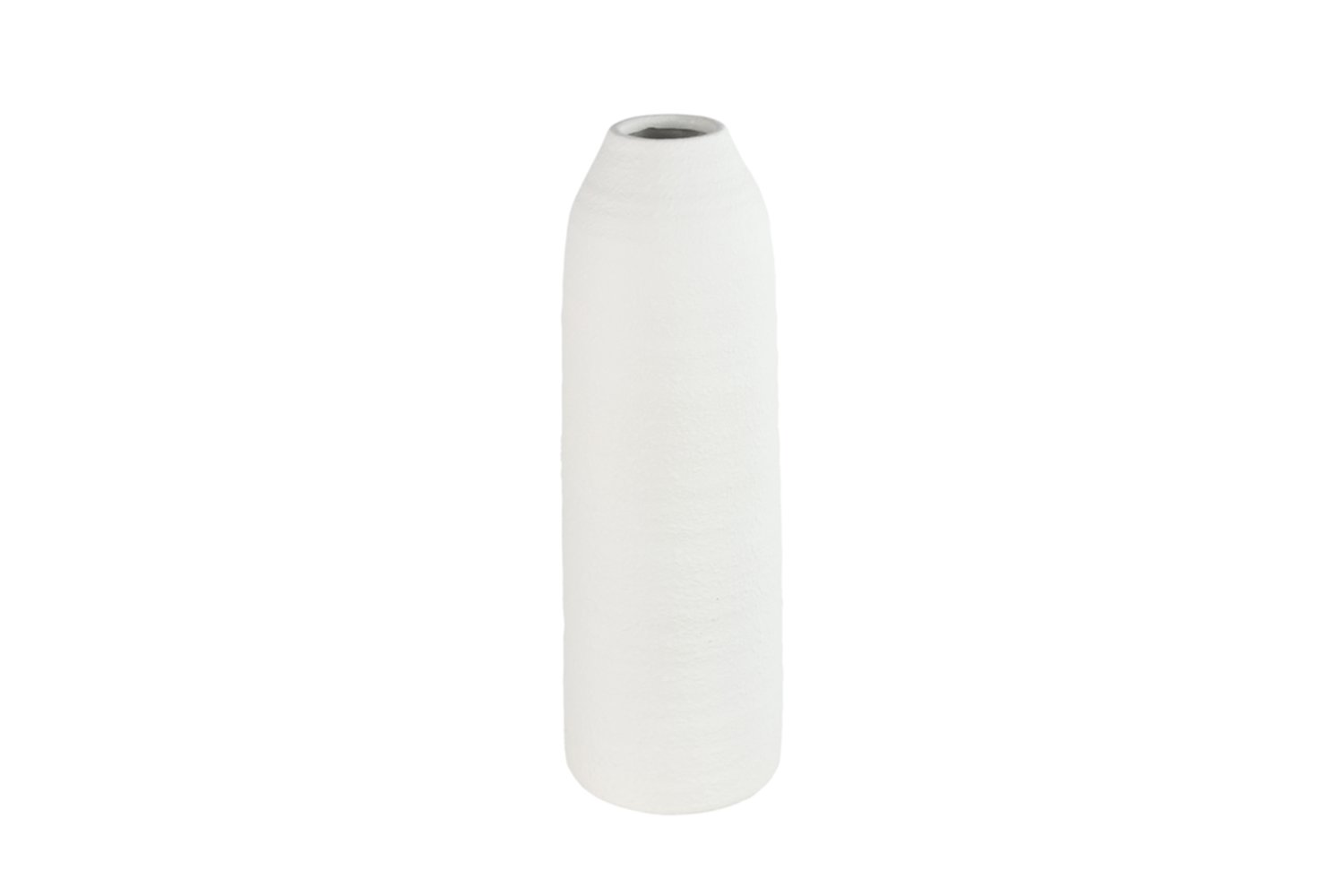 Vase poterie rond Terri S Ø15,5xH.45,5cm blanc - DECOSTARS