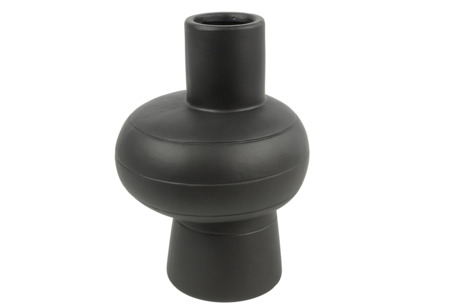 Vase poterie rond Ennis L Ø16,5xH.23,5cm noir - DECOSTARS